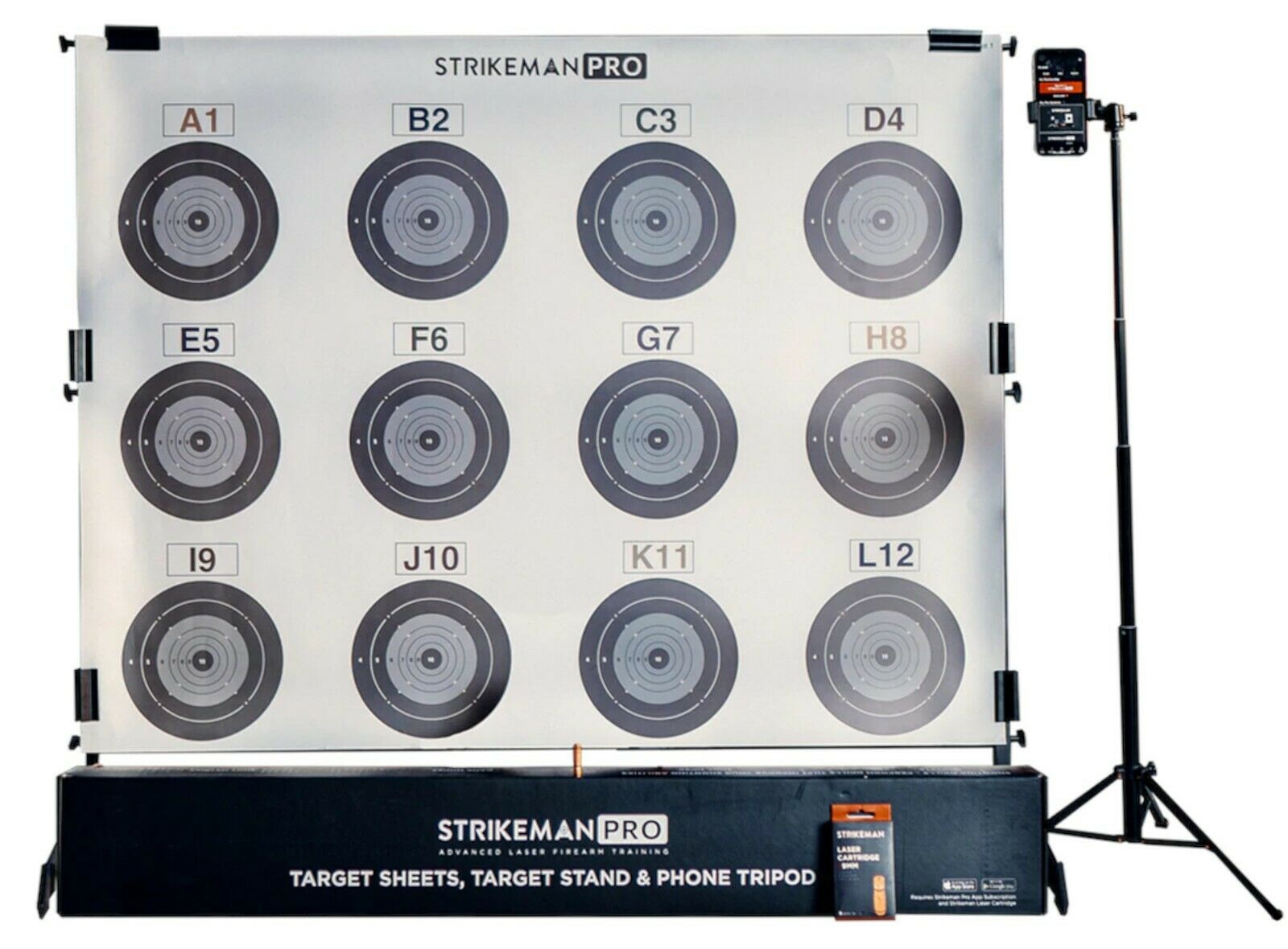 Strikeman - PRO Advanced Laser Cartridge Firearm Dry-Fire Training Kit with .45 ACP Ammo Bullet & Downloadable App