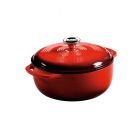 Lodge - 4.5 Quart Red Enameled Cast Iron Dutch Oven