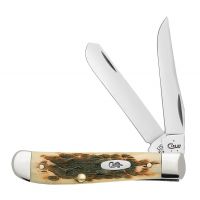 Case Knives - Amber Bone Peach Seed Jig Mini Trapper