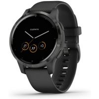 Garmin - Vivoactive 4S Smaller-Sized GPS Smartwatch, Black with Slate Hardware