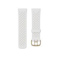 Fitbit - Sense Versa 3 Accessory Band, Sport, White/Lunar White, Small