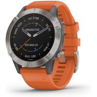 Garmin - Fenix 6, Sapphire, Titanum/Ember Orange